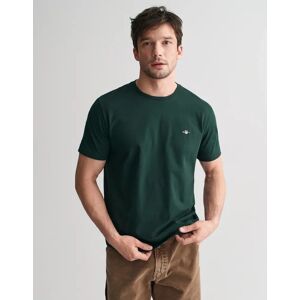 Men's GANT Mens Regular Fit Short Sleeve Shield Logo T-Shirt - 374 Tartan Green - Size: 44 Men's GANT Mens Regular Fit Short Sleeve Shield Logo T-Shirt - 374 Tartan Green - Size: 44