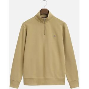Men's GANT Reg Shield Half Zip Sweat - Woody Beige - Cream - Size: 40 Men's GANT Reg Shield Half Zip Sweat - Woody Beige - Cream - Size: 40