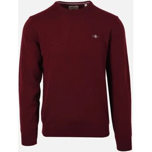 Men's Gant Superfine Lambswool Crew Neck Knitwear Plumped Red - Size: 44 Men's Gant Superfine Lambswool Crew Neck Knitwear Plumped Red - Size: 44
