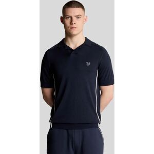 Lyle And Scott Men's Seam Tipped Knitted Polo Shirt - Blue - Size: 34 Lyle And Scott Men's Seam Tipped Knitted Polo Shirt - Blue - Size: 34