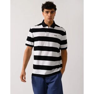 Hugo Boss Men's BOSS Orange Pales Stripe Mens Relaxed-Fit Cotton Piqué Polo Shirt with Horizontal Stripes - Black 001 - Size: 44 Hugo Boss Men's BOSS Orange Pales Stripe Mens Relaxed-Fit Cotton Piqué Polo Shirt with Horizontal Stripes - Black 001 - Size: 44