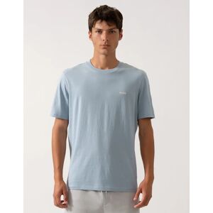 Hugo Boss Men's HUGO Dero222 Mens Cotton-Jersey T-Shirt with Logo Print - Open Blue 483 - Size: 40 Hugo Boss Men's HUGO Dero222 Mens Cotton-Jersey T-Shirt with Logo Print - Open Blue 483 - Size: 40