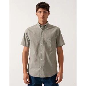 Men's GANT Mens Regular Fit Short Sleeve Poplin Shirt - 303 Moss Green - Grey - Size: 38/Regular Men's GANT Mens Regular Fit Short Sleeve Poplin Shirt - 303 Moss Green - Grey - Size: 38/Regular