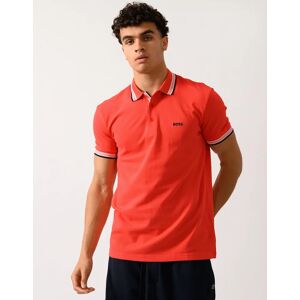 Hugo Boss Men's BOSS Green Paddy Mens Cotton-Piqué Polo Shirt with Contrast Logo - Open Red 641 - Size: 40 Hugo Boss Men's BOSS Green Paddy Mens Cotton-Piqué Polo Shirt with Contrast Logo - Open Red 641 - Size: 40