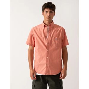 Men's GANT Mens Regular Fit Short Sleeve Poplin Shirt - 845 Deep Orange - Size: 40/Regular Men's GANT Mens Regular Fit Short Sleeve Poplin Shirt - 845 Deep Orange - Size: 40/Regular