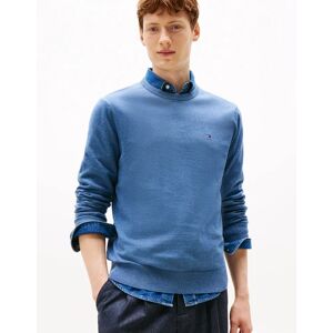 Men's Tommy Hilfiger Essential Cotton Crew Neck Mens Sweatshirt - Petrol Blue Heather - Size: 40 Men's Tommy Hilfiger Essential Cotton Crew Neck Mens Sweatshirt - Petrol Blue Heather - Size: 40