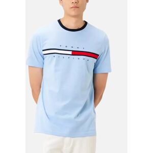 Men's Tommy Hilfiger Mens T Shirts Crew Neck Signature Stripe Summer Cotton Tino Tee - Blue - Size: 44 Men's Tommy Hilfiger Mens T Shirts Crew Neck Signature Stripe Summer Cotton Tino Tee - Blue - Size: 44