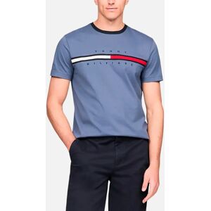 Men's Tommy Hilfiger Mens T Shirts Crew Neck Signature Stripe Summer Cotton Tino Tee - Blue - Size: 44 Men's Tommy Hilfiger Mens T Shirts Crew Neck Signature Stripe Summer Cotton Tino Tee - Blue - Size: 44
