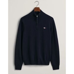 Men's GANT Superfine Lambswool Half Zip Top, Marine - Black - Size: 38 Men's GANT Superfine Lambswool Half Zip Top, Marine - Black - Size: 38