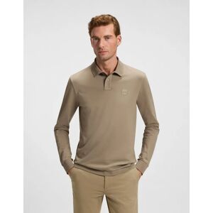 Hugo Boss Men's BOSS Orange Passerby Mens Long Sleeve Stretch-Cotton Polo Shirt with Logo Patch - Open Green 346 - Tan - Size: 40 Hugo Boss Men's BOSS Orange Passerby Mens Long Sleeve Stretch-Cotton Polo Shirt with Logo Patch - Open Green 346 - Tan - Size: 40