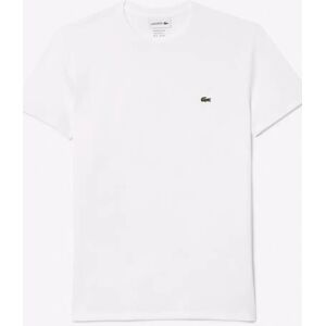 Men's Lacoste White Pima Cotton Crew Neck T-Shirt - Size: 38 Men's Lacoste White Pima Cotton Crew Neck T-Shirt - Size: 38