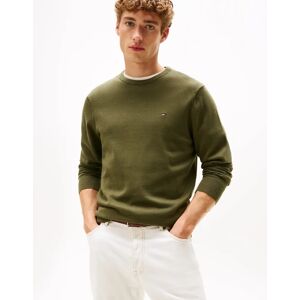 Men's Tommy Hilfiger Essential Cotton Crew Neck Mens Sweatshirt - Huntsman Green - Tan - Size: 42 Men's Tommy Hilfiger Essential Cotton Crew Neck Mens Sweatshirt - Huntsman Green - Tan - Size: 42