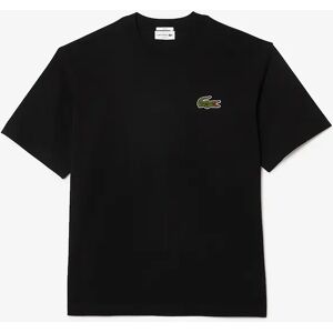 Lacoste Men's Loose-Fit Heavy Cotton Badge T-Shirt - Black - Size: 44 Lacoste Men's Loose-Fit Heavy Cotton Badge T-Shirt - Black - Size: 44