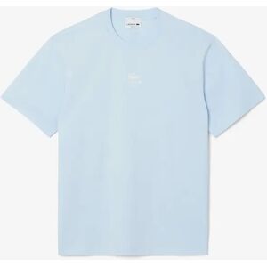 Lacoste Men's Signature Print Cotton T-Shirt - Blue - Size: 44 Lacoste Men's Signature Print Cotton T-Shirt - Blue - Size: 44