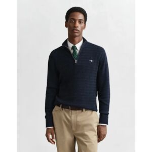 Men's GANT Mens Mini Cable Half Zip Jumper - 433 Evening Blue - Navy - Size: XL Men's GANT Mens Mini Cable Half Zip Jumper - 433 Evening Blue - Navy - Size: XL