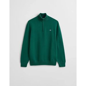 Men's GANT Mens Casual Cotton Half Zip Jumper - 373 Deep Forest Green - Size: 42 Men's GANT Mens Casual Cotton Half Zip Jumper - 373 Deep Forest Green - Size: 42