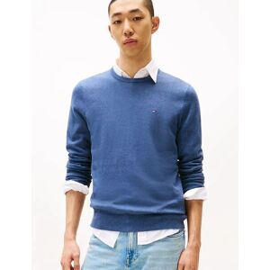 Men's Tommy Hilfiger Essential Cotton Crew Neck Mens Sweatshirt - Aegean Sea Heather - Blue - Size: 42 Men's Tommy Hilfiger Essential Cotton Crew Neck Mens Sweatshirt - Aegean Sea Heather - Blue - Size: 42