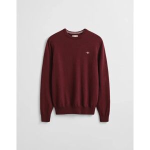 Men's GANT Mens Superfine Lambswool Crew Neck Jumper - 677 Bordeaux Melange - Red - Size: 44 Men's GANT Mens Superfine Lambswool Crew Neck Jumper - 677 Bordeaux Melange - Red - Size: 44