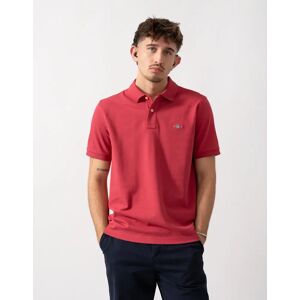 Men's GANT Mens Regular Fit Short Sleeve Shield Logo Pique Polo - 609 Muted Red - Size: 44 Men's GANT Mens Regular Fit Short Sleeve Shield Logo Pique Polo - 609 Muted Red - Size: 44