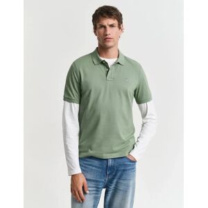 GANT Men's Regular-Fit Shield Piqué Polo Shirt - Green - Size: 42 GANT Men's Regular-Fit Shield Piqué Polo Shirt - Green - Size: 42