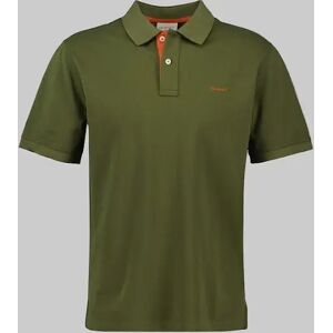 Men's GANT Regular Contrast Pique Polo Shirt, Moss Green - Tan - Size: 44 Men's GANT Regular Contrast Pique Polo Shirt, Moss Green - Tan - Size: 44