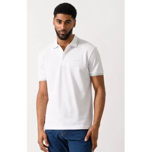 Hugo Boss Men's BOSS Green Paddy Mens Cotton-Piqué Polo Shirt with Contrast Logo - Open White 114 - Size: 40 Hugo Boss Men's BOSS Green Paddy Mens Cotton-Piqué Polo Shirt with Contrast Logo - Open White 114 - Size: 40
