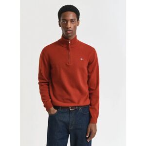GANT Men's Superfine Lambswool Half Zip Fleece - Brown - Size: 46 GANT Men's Superfine Lambswool Half Zip Fleece - Brown - Size: 46