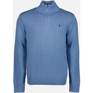 Ralph Lauren Men's Mesh-Knit Cotton Quarter Zip Jumper - Blue - Size: XL Ralph Lauren Men's Mesh-Knit Cotton Quarter Zip Jumper - Blue - Size: XL
