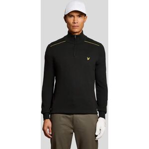 Lyle And Scott Men's Cotton Tipped 1/4 Zip Jumper - Black - Size: 34 Lyle And Scott Men's Cotton Tipped 1/4 Zip Jumper - Black - Size: 34