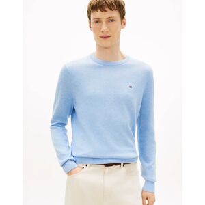 Men's Tommy Hilfiger Essential Cotton Crew Neck Mens Sweatshirt - Vessel Blue Heather - Size: 42 Men's Tommy Hilfiger Essential Cotton Crew Neck Mens Sweatshirt - Vessel Blue Heather - Size: 42