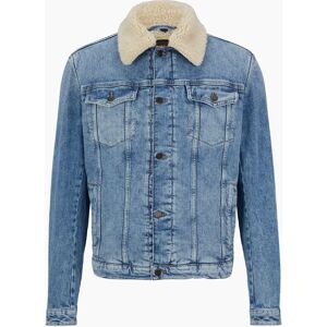 Hugo Boss Men's Livorno Solid Patterned Denim Jacket with Chest Pocket - Blue - Size: 38/Regular Hugo Boss Men's Livorno Solid Patterned Denim Jacket with Chest Pocket - Blue - Size: 38/Regular