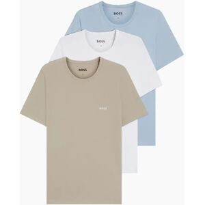 Hugo Boss Men's Boss Black BOSS 3 PACK T-SHIRT WHITE/BLUE/BEIGE - Tan - Size: 42 Hugo Boss Men's Boss Black BOSS 3 PACK T-SHIRT WHITE/BLUE/BEIGE - Tan - Size: 42