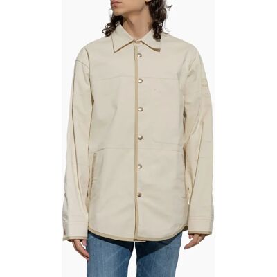 Men's DIESEL S-DOVES Mens Overshirt Long Sleeve Snap Button Pocket Plain Casual Shirts - Cream - Size: XL Men's DIESEL S-DOVES Mens Overshirt Long Sleeve Snap Button Pocket Plain Casual Shirts - Cream - Size: XL