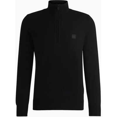 Hugo Boss Men's Boss Kanobix S Quarter Zip Knitted Sweater - Black - Size: 44 Hugo Boss Men's Boss Kanobix S Quarter Zip Knitted Sweater - Black - Size: 44