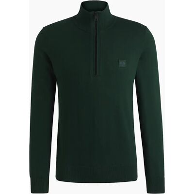 Hugo Boss Men's Boss Kanobix S Quarter Zip Knitted Sweater - Green - Size: 42 Hugo Boss Men's Boss Kanobix S Quarter Zip Knitted Sweater - Green - Size: 42