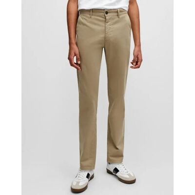 Hugo Boss Men's BOSS Orange Mens Slim Fit Chinos in Stretch-Cotton Satin NOS - Beige 239 - Tan - Size: W34 l34 Hugo Boss Men's BOSS Orange Mens Slim Fit Chinos in Stretch-Cotton Satin NOS - Beige 239 - Tan - Size: W34 l34