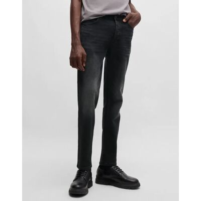 Hugo Boss Men's HUGO 634 Mens Tapered-Fit Jeans in Black Stretch Denim - Black 005 - Size: 36/30 Hugo Boss Men's HUGO 634 Mens Tapered-Fit Jeans in Black Stretch Denim - Black 005 - Size: 36/30