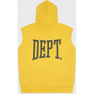 Men's Gallery Dept. Gym Cut Off Sleeveless Hoodie Yellow - Size: Regular/36 Men's Gallery Dept. Gym Cut Off Sleeveless Hoodie Yellow - Size: Regular/36