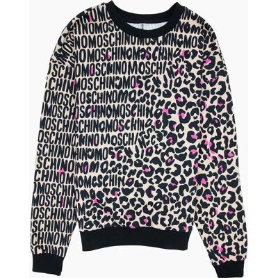 Men's Moschino Underwear Leopard Print Crew Neck Sweatshirt Camel/black 1003 - Camel Black - Size: XS Men's Moschino Underwear Leopard Print Crew Neck Sweatshirt Camel/black 1003 - Camel Black - Size: XS