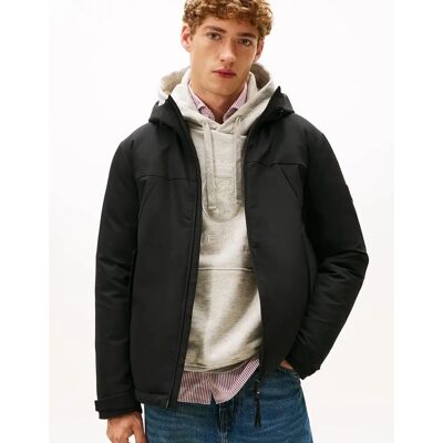 Men's Tommy Hilfiger Tech Hooded Short Mens Padded Jacket - Black - Size: 40/Regular Men's Tommy Hilfiger Tech Hooded Short Mens Padded Jacket - Black - Size: 40/Regular