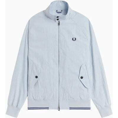 Men's Fred Perry Crinkle Harrington Jacket Dusky Blue - Size: 44/Regular Men's Fred Perry Crinkle Harrington Jacket Dusky Blue - Size: 44/Regular