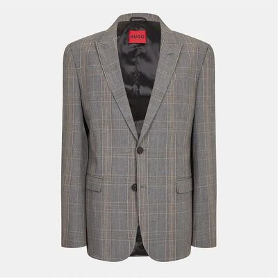Hugo Boss Men's Plaid Patterned Flap Pocket Lapel Collared Blazer - Brown - Size: 42/Regular Hugo Boss Men's Plaid Patterned Flap Pocket Lapel Collared Blazer - Brown - Size: 42/Regular