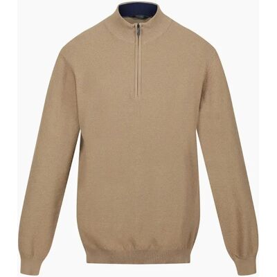 Regatta Men's Keaton Zip Neck Long Sleeve Sweater - Tan - Size: M Regatta Men's Keaton Zip Neck Long Sleeve Sweater - Tan - Size: M