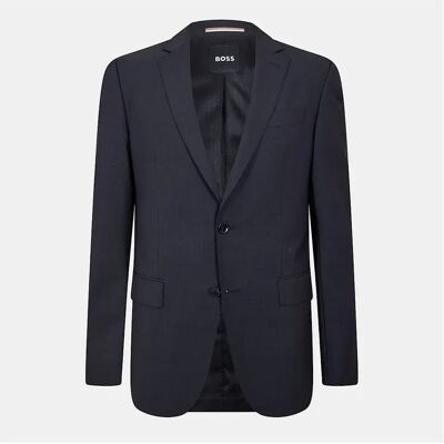 Hugo Boss Men's Solid Patterned Single Button Notch Collared Blazer - Grey - Size: Regular/36 Hugo Boss Men's Solid Patterned Single Button Notch Collared Blazer - Grey - Size: Regular/36