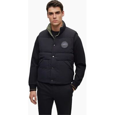 Hugo Boss Men's Solid Patterned Regular Fit Gilet - Black - Size: 46 56 Hugo Boss Men's Solid Patterned Regular Fit Gilet - Black - Size: 46 56
