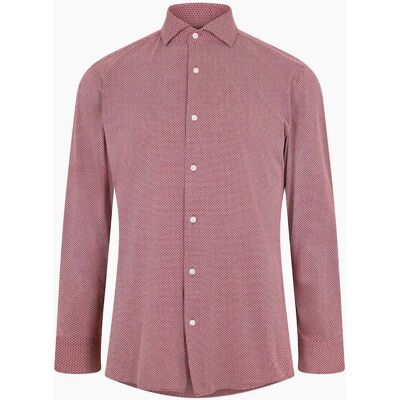 Hugo Boss Men's Spread Collar Slim Fit Long Sleeve Oxford Shirt - Pink - Size: 17 inch Hugo Boss Men's Spread Collar Slim Fit Long Sleeve Oxford Shirt - Pink - Size: 17 inch
