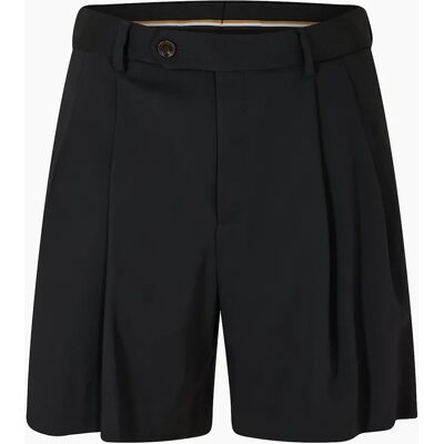 Hugo Boss Men's Solid Patterned Bermuda Dress Shorts - Black - Size: 32/34 Hugo Boss Men's Solid Patterned Bermuda Dress Shorts - Black - Size: 32/34