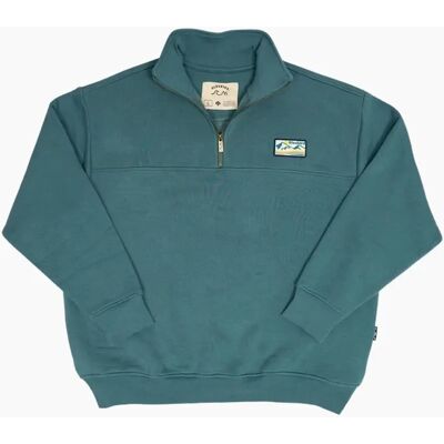 Men's Bleubird Bracken Quarter Zip Sweatshirt - Green - Size: L Men's Bleubird Bracken Quarter Zip Sweatshirt - Green - Size: L