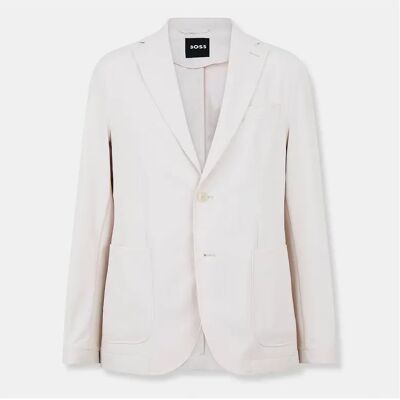 Hugo Boss Men's Solid Patterned Notch Collared Blazer - White - Size: 42/Regular Hugo Boss Men's Solid Patterned Notch Collared Blazer - White - Size: 42/Regular