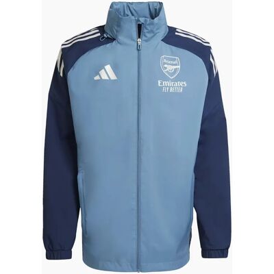 Adidas Men's AFC Colour Block Side Pocket Hooded Rain Coat - Blue - Size: Regular/34 Adidas Men's AFC Colour Block Side Pocket Hooded Rain Coat - Blue - Size: Regular/34